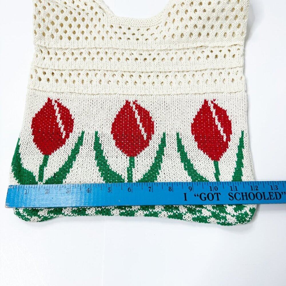2/$30 NEW Tulip Crochet Farmers Market Tote Bag Cream Beige - Picture 9 of 13